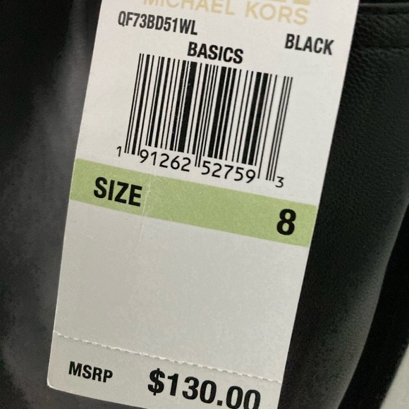 MK NWT 8 Black w faux leather on front - Picture 9 of 10